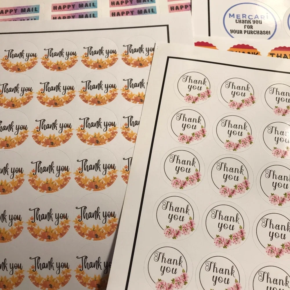 5 random choice mystery pick thank you sticker sheets